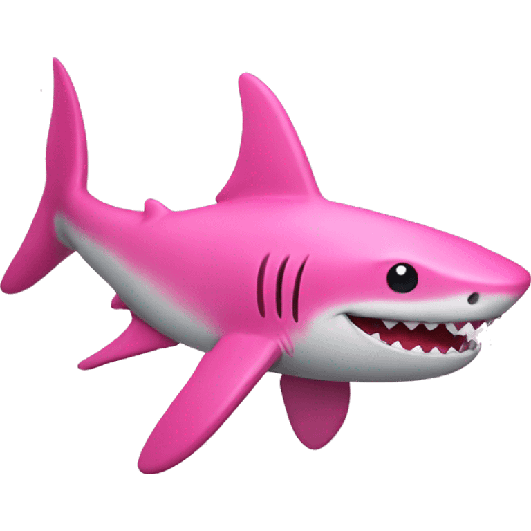 Pink shark with ribbon  emoji