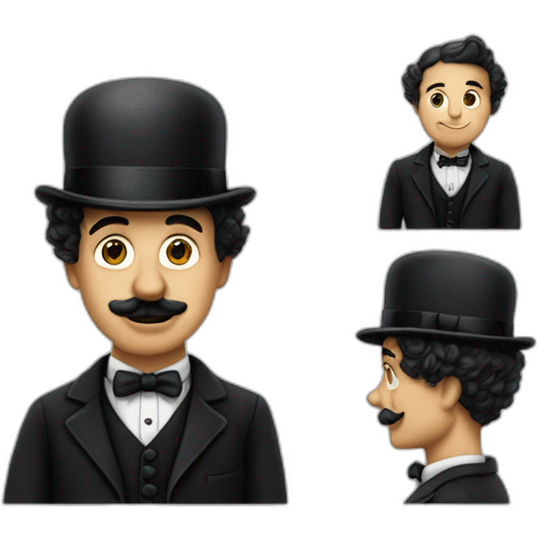 Charlie Chaplin sans chapeau emoji