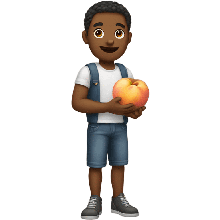 Guy holding peach  emoji