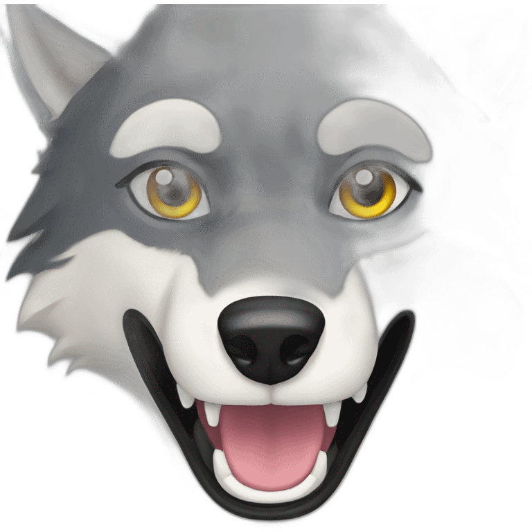 female wolf growling emoji