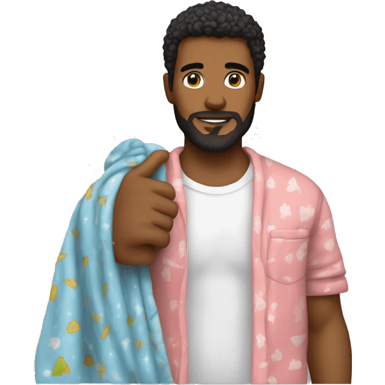 homem com pijama dde tubarão emoji