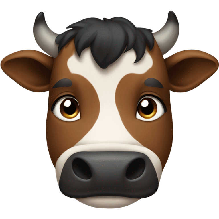 A brown cow with a black head  emoji