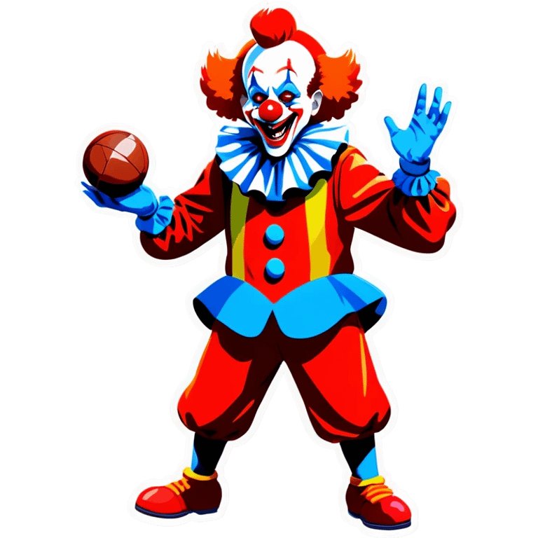 Clown skilling up defenders with a football emoji