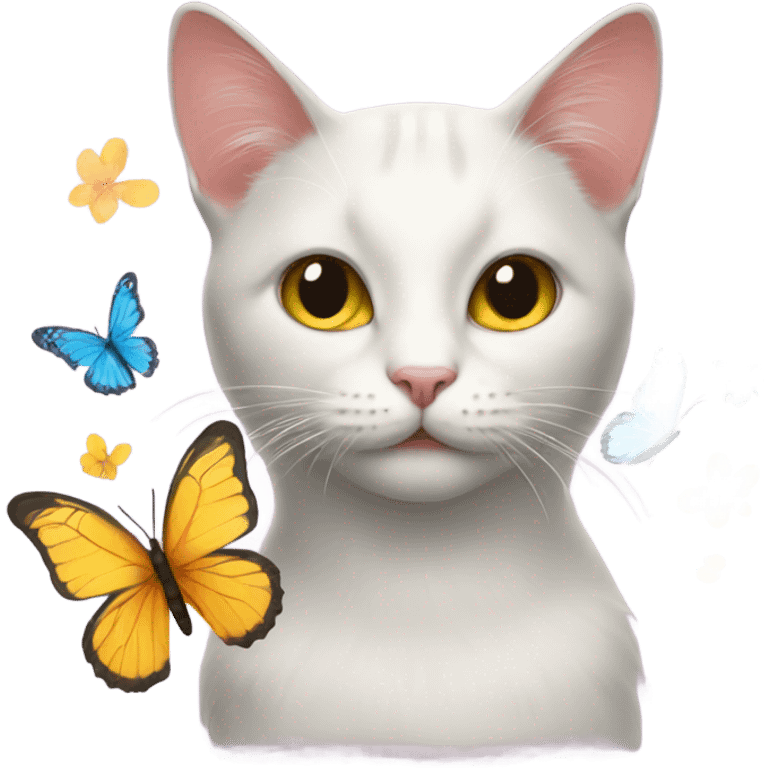 cat with butterflies emoji