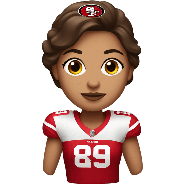 49er fan Latina with brown hair emoji