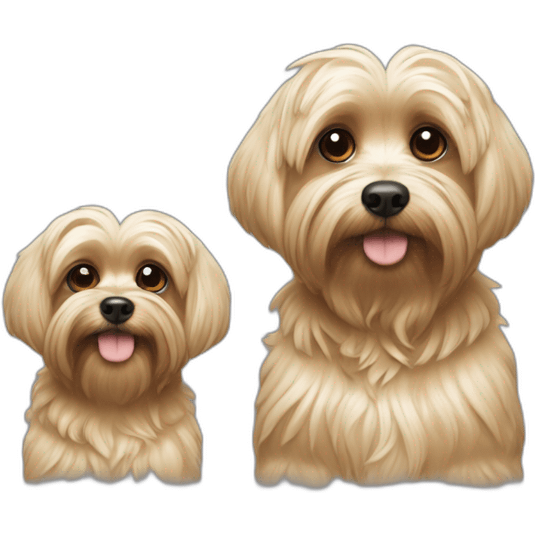 Dois cães, um yorkshire e um shitzu emoji