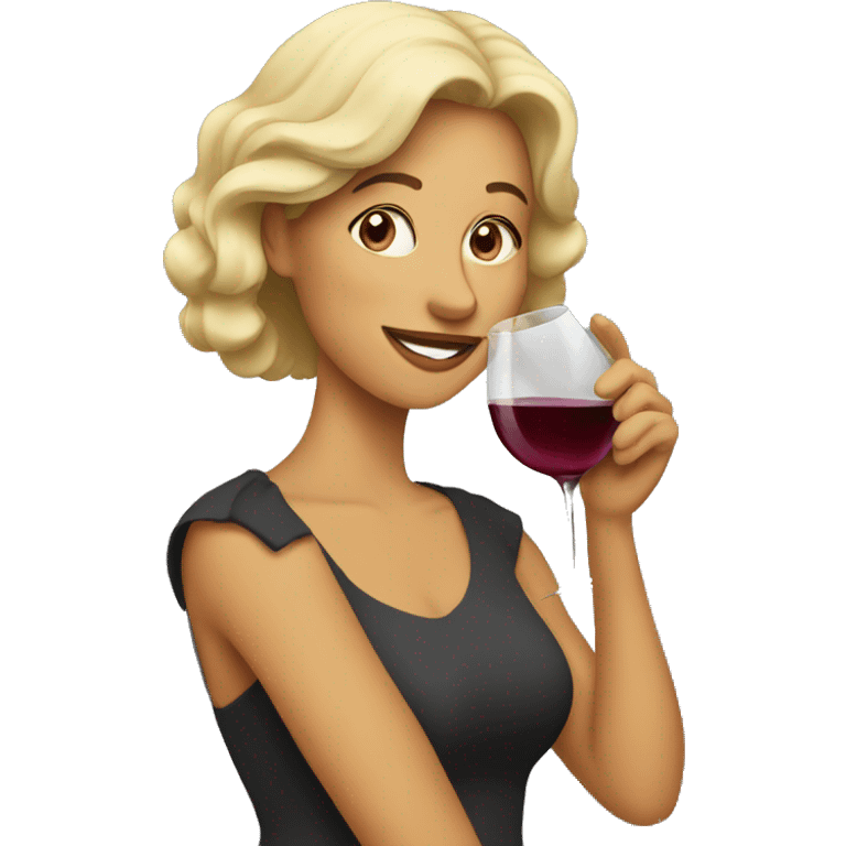 Lady drinking wine emoji