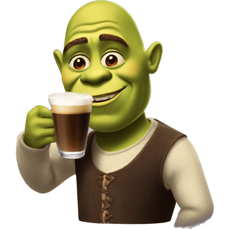 shrek drinking espresso martini emoji