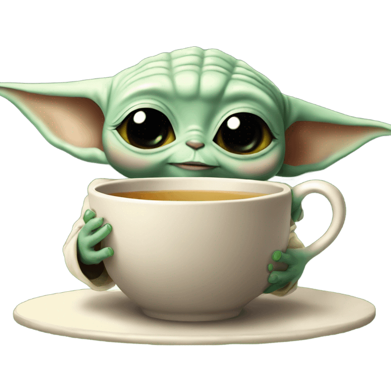 Baby Yoda drinking tea emoji