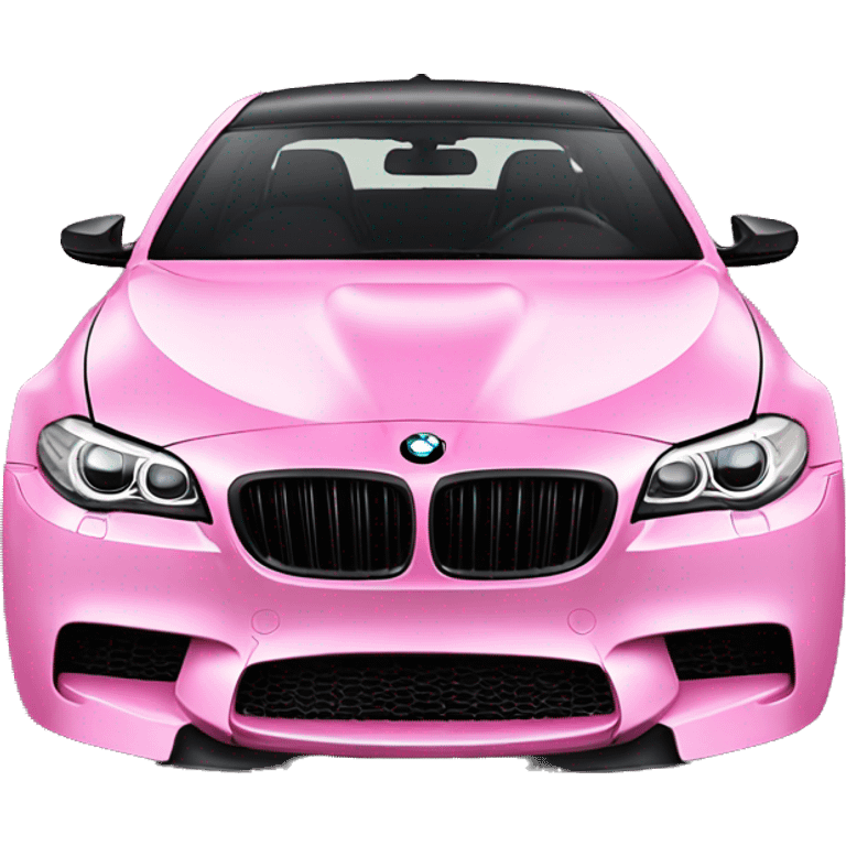 Dark bmw f10 m5 with a pink bow  emoji