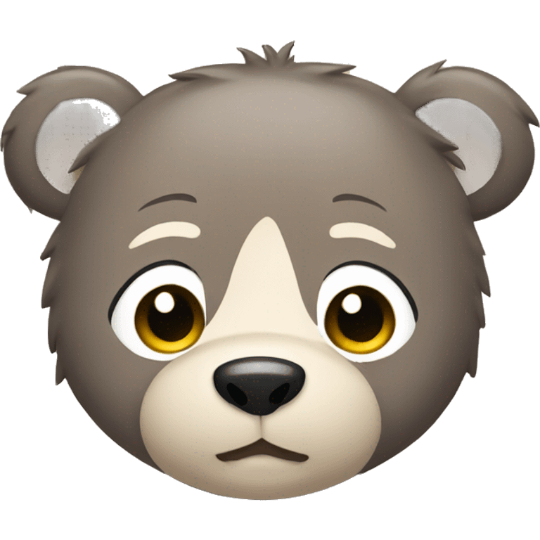 Bear with black hair emoji