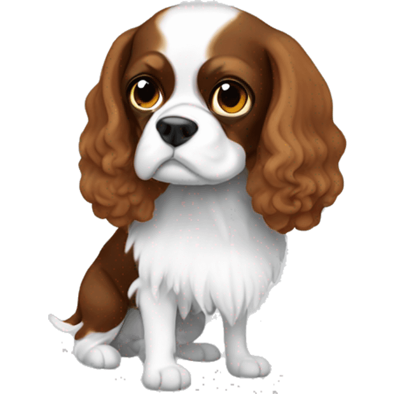 Brown and white cavalier  emoji