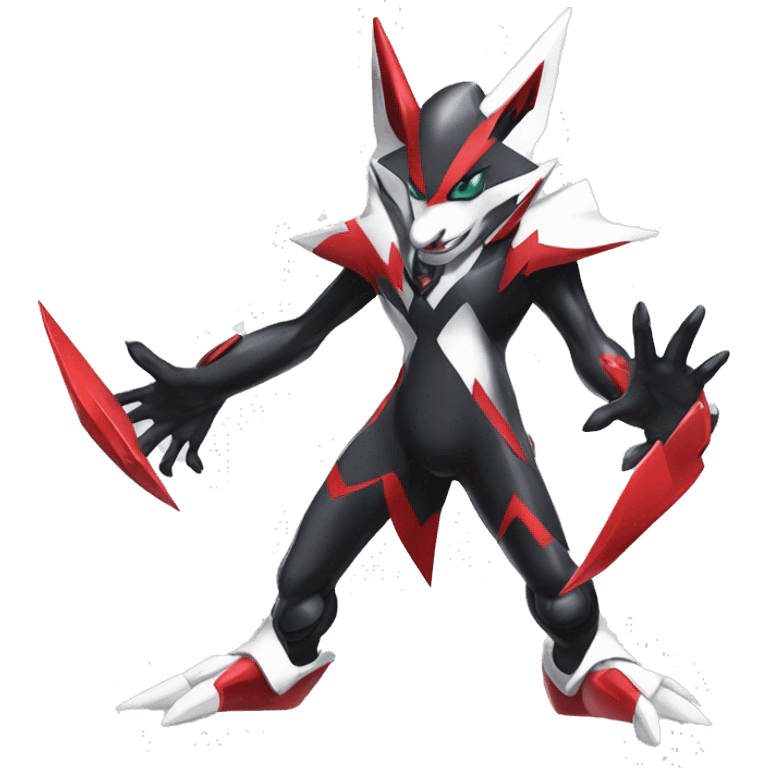  Cool Edgy Futuristic Black White Red Zangoose-Digimon-Medabot-Mecha full body emoji