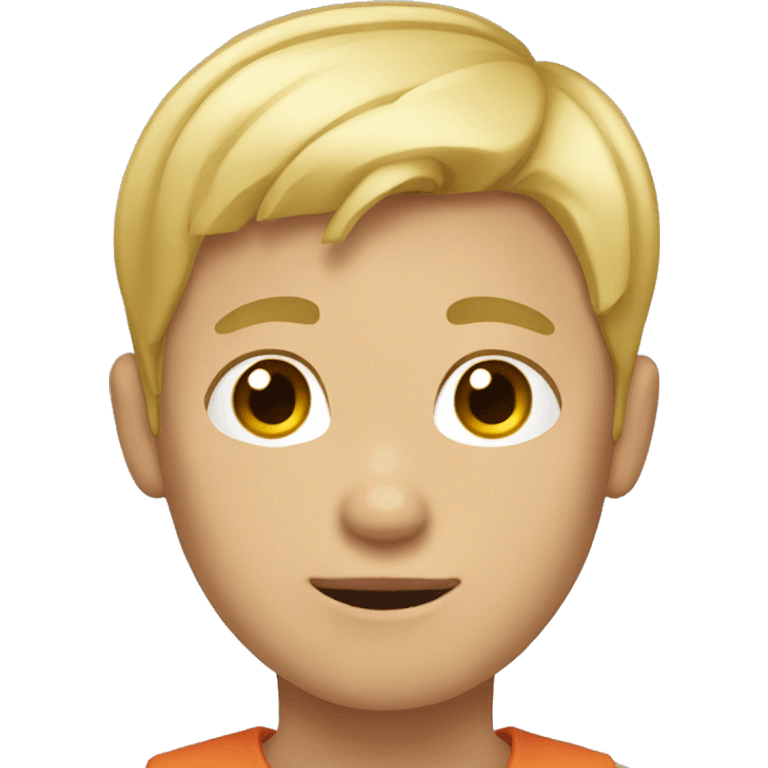 blond midle part short hair boy emoji