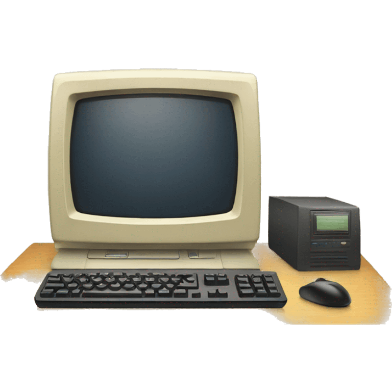 old computer on desk emoji