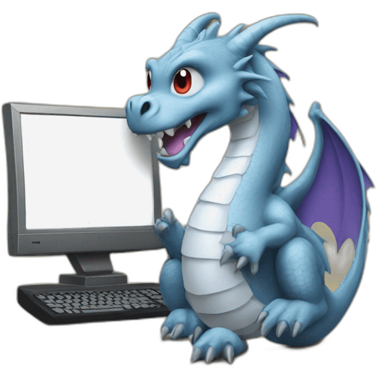 dragon and computer emoji