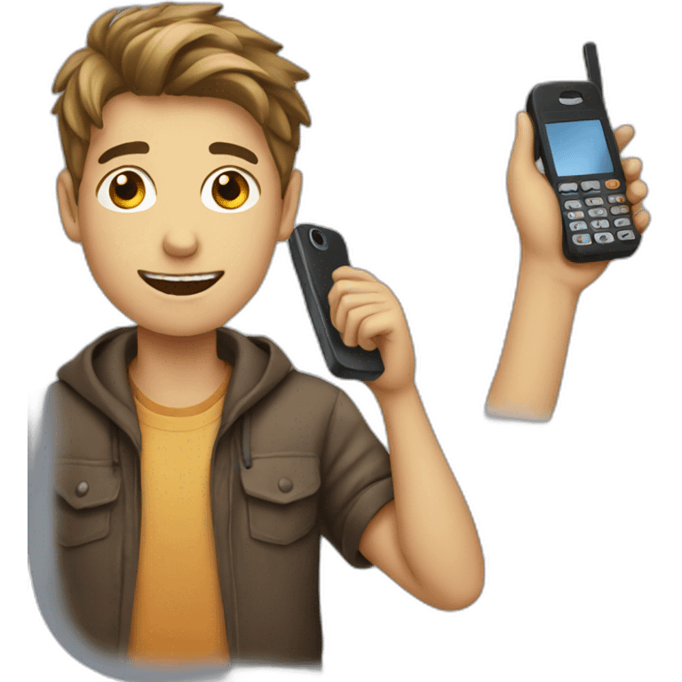 Boy with  phone emoji