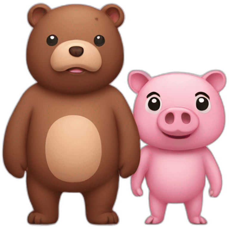 pig and bear emoji