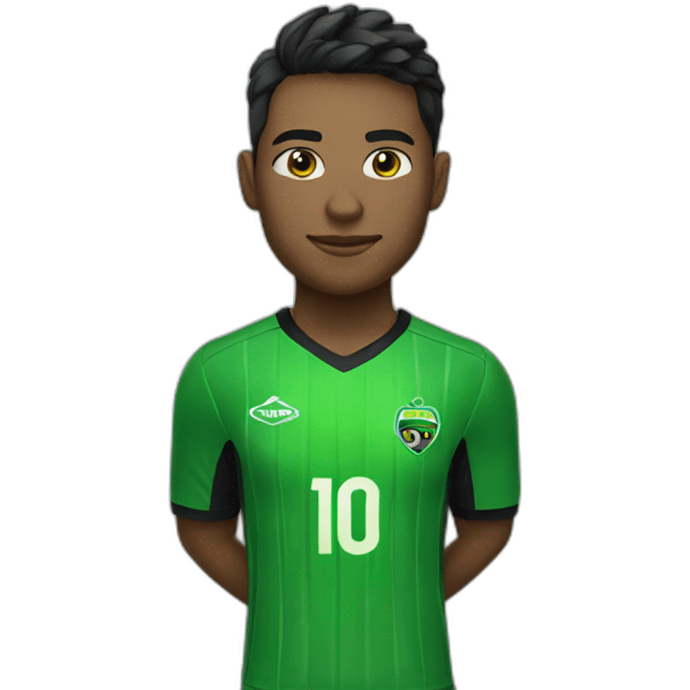 soccer player in green and black uniform emoji