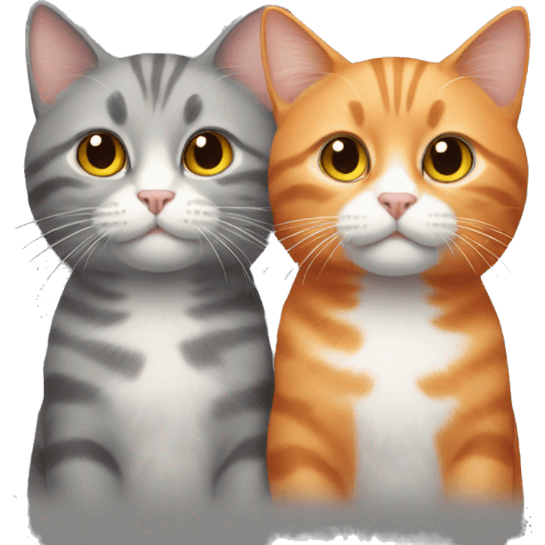 Orange and grey cat duo emoji