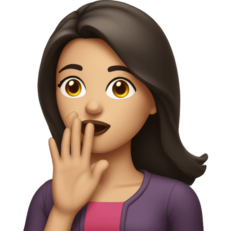 Brunette woman blowing a kiss  emoji