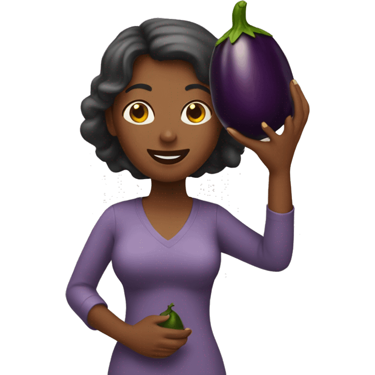 women holding a eggplant  emoji