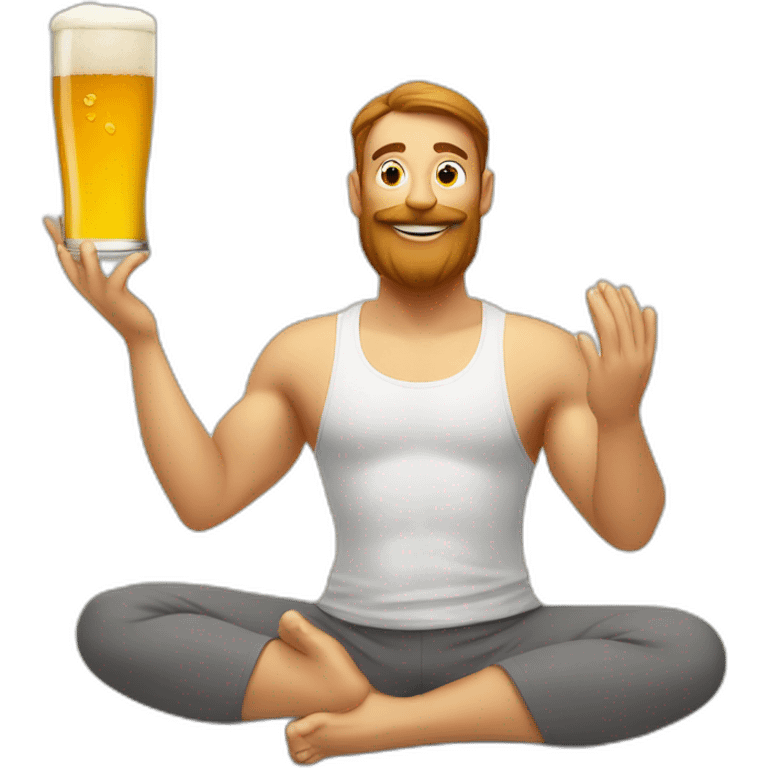 Yoga qui bois une bière emoji