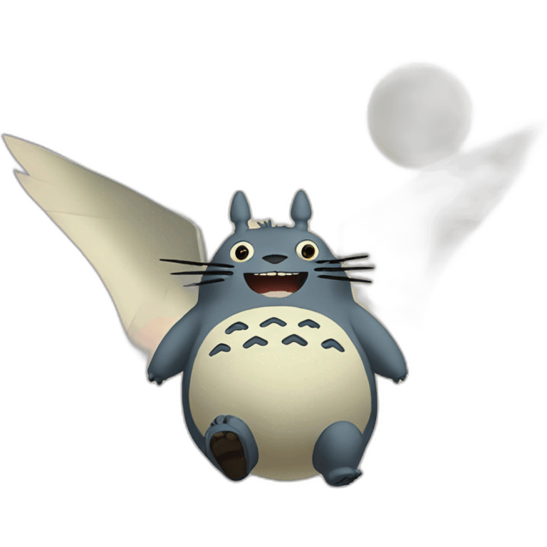 Totoro flying in the sky emoji