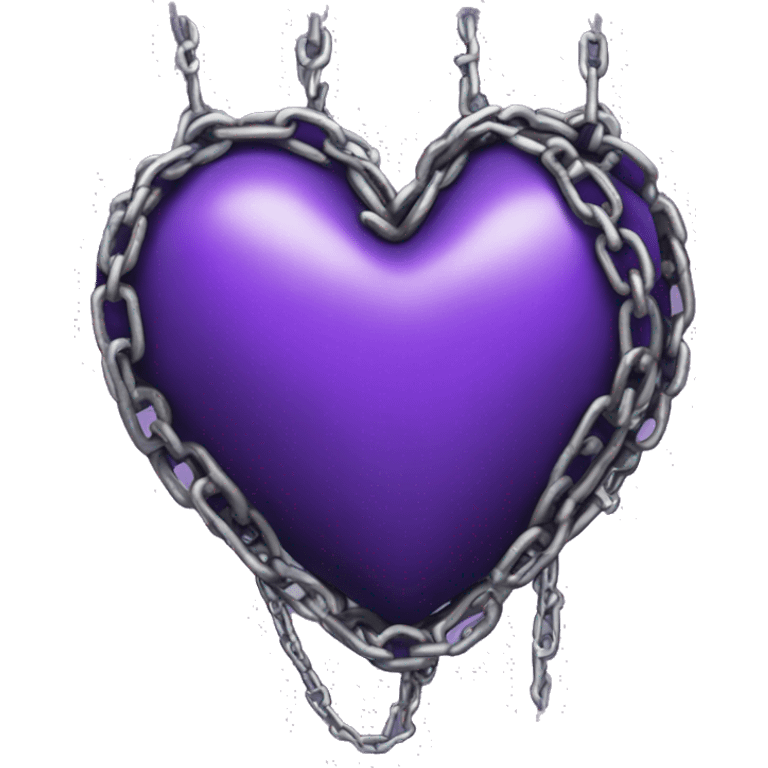 purple gothic heart with chains emoji