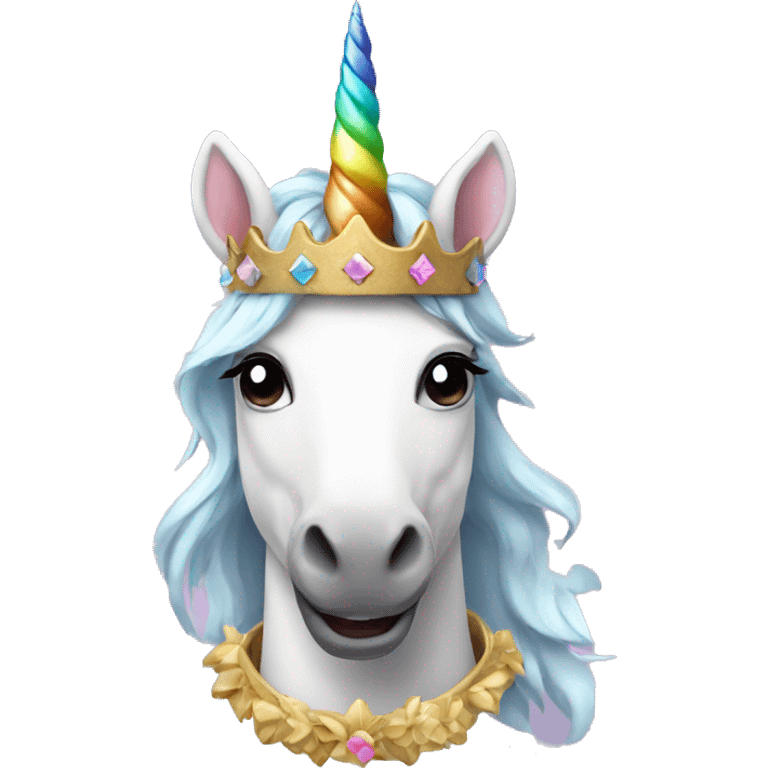 Unicorn wearing a crown  emoji