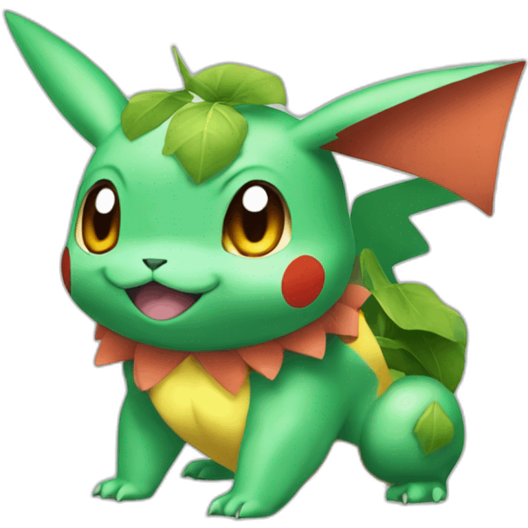 Pikachu as Bulbasaur  emoji