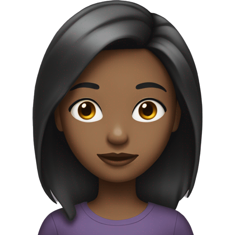 Black 10yr girl with black hair and blonde highlights emoji