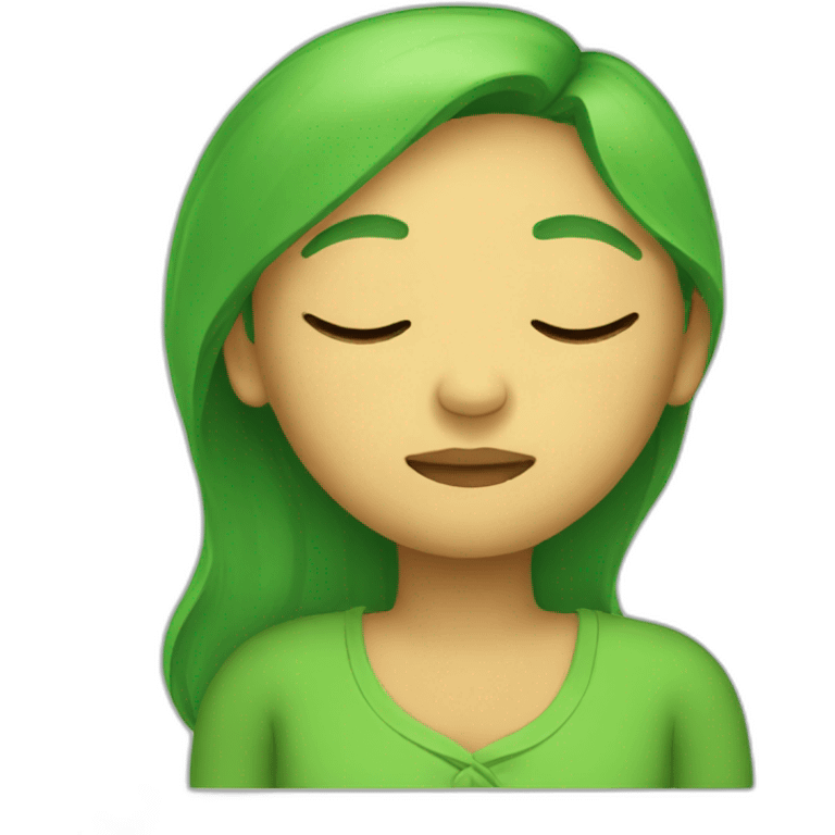 Green Woman Sleeping emoji