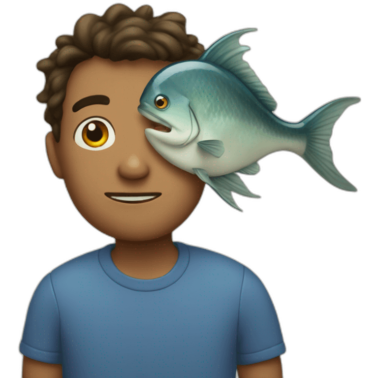 Jonah inside the fish emoji