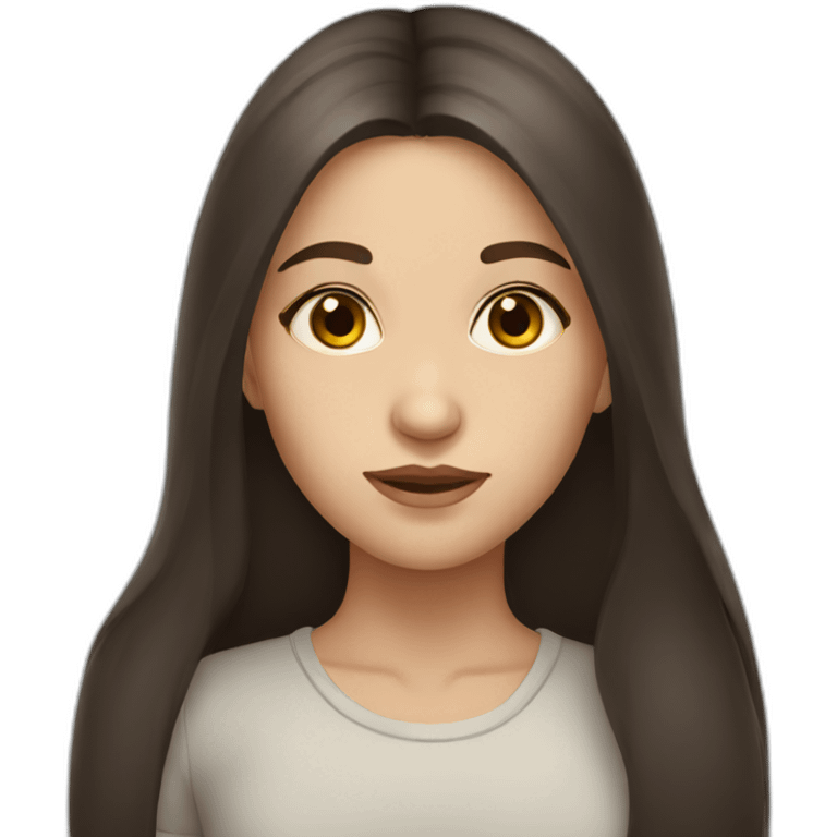 girl from Ukraine with brown eyes and dark long hair emoji