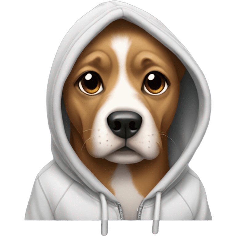 Dog wearing a hoodie emoji