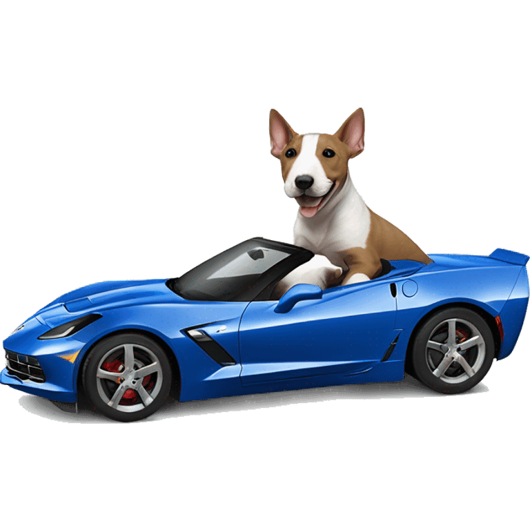 Bull terrier and blue C6 Corvette  emoji