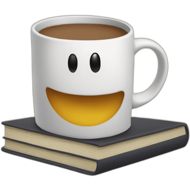 A mug on a book emoji