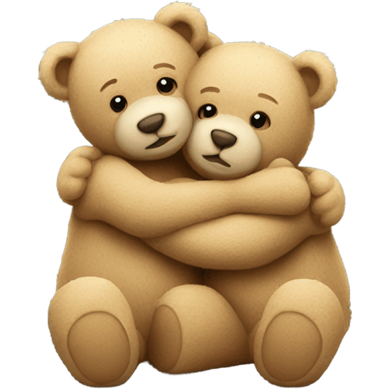 two teddy bears hugging emoji