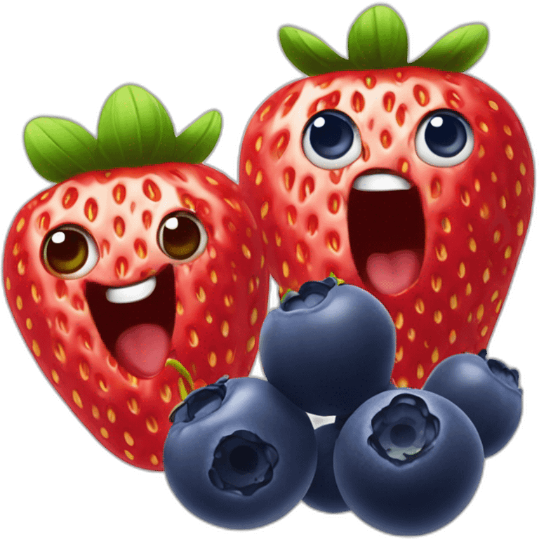 Strawberry, raspberry, blueberry emoji