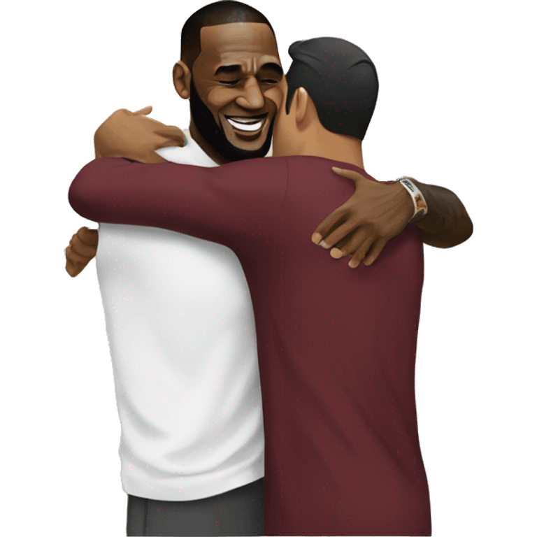 LeBron hugging Asian man emoji