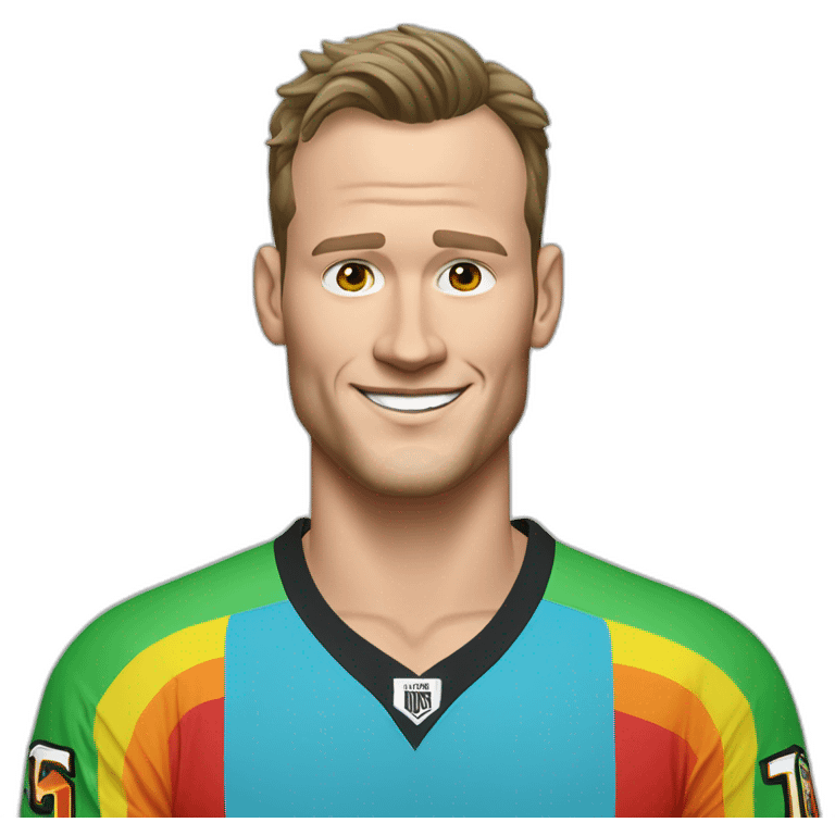 Jonathan Toews as rainbow beach bum emoji