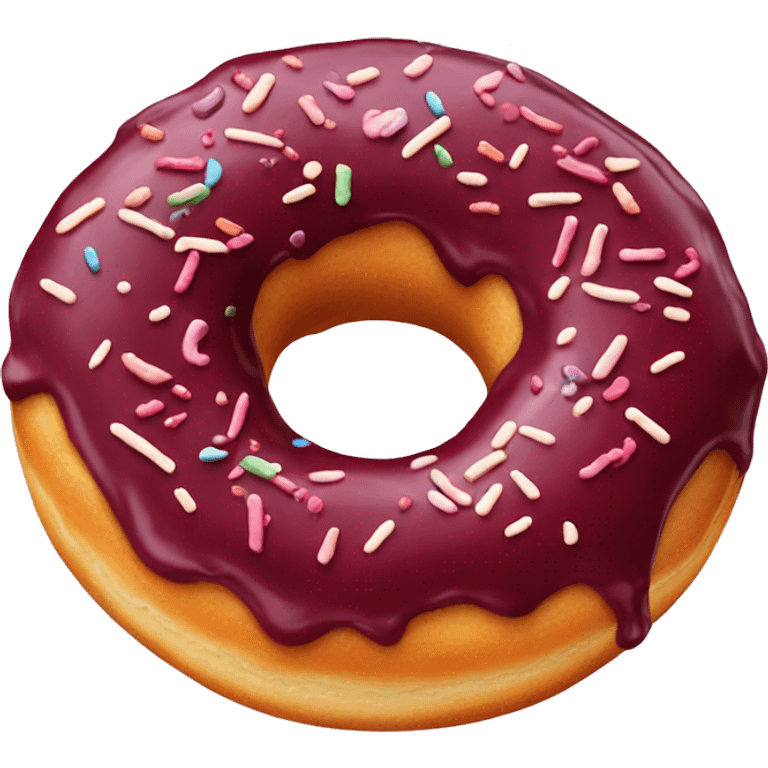 Doughnut with burgundy icing emoji