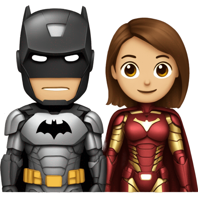 Iron man and Batman as a couple  emoji