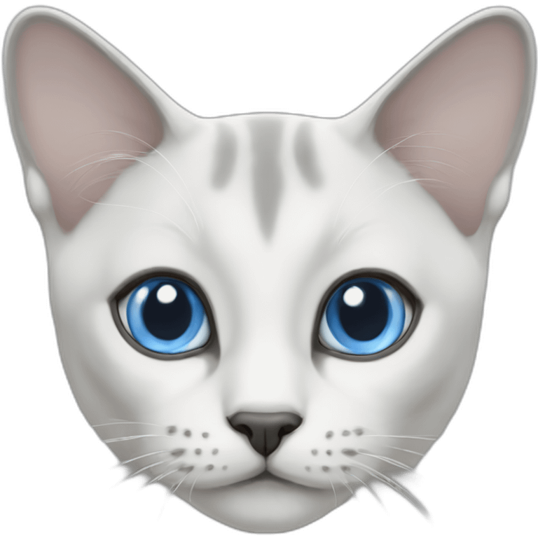 blue eyes White-grey Thai cat emoji