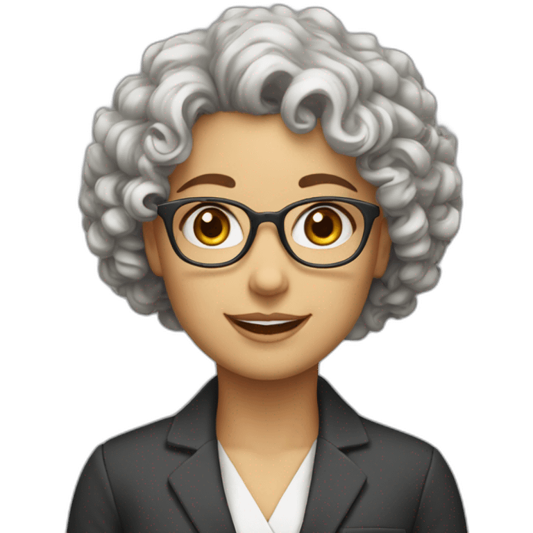 teacher-girl-curly hair-white face-happy emoji