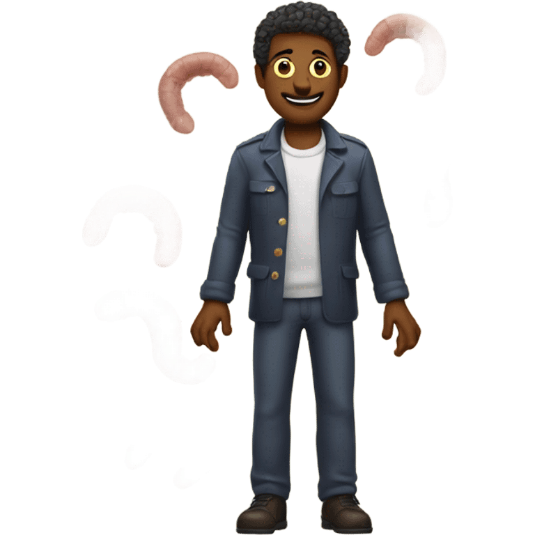 Man with worms as fingers emoji