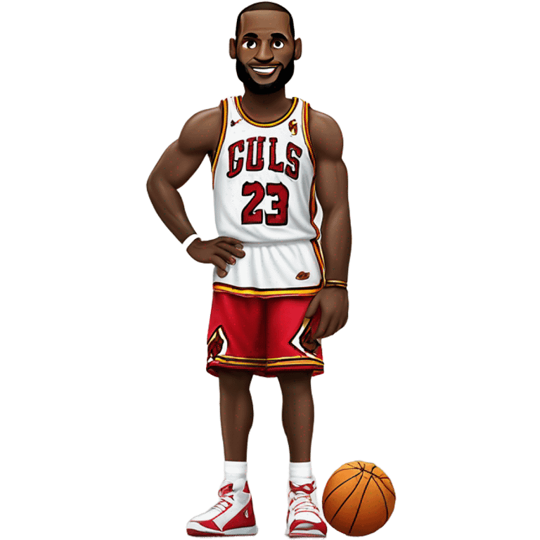 LeBron James standing on Michael Jordan  emoji