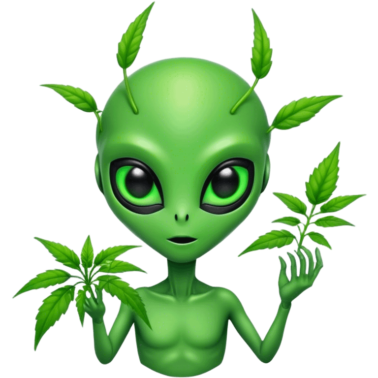 Alien with weed emoji