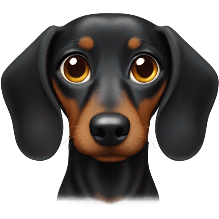 Blind black dachshund emoji